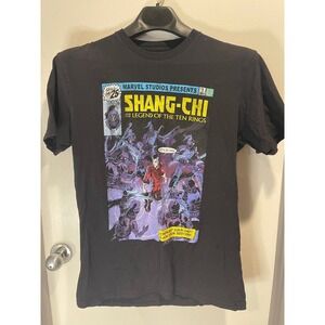 Marvel Shang-Chi Legend of the Ten Rings Comic Cover Graphic T-Shirt Black Large